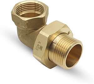 Curva in Ottone M/F Bocchettonata 1/2" – Raccordo a 90° Smontabile per Impianti Idraulici