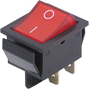 Interruttore 0/1 Switch Rosso Con Led KCD4 Pin