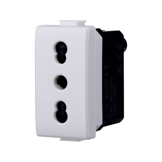 Presa Bivalente Bipasso 10/16A 2P+T 250V Compatibile BTicino Matix | 1 Modulo
