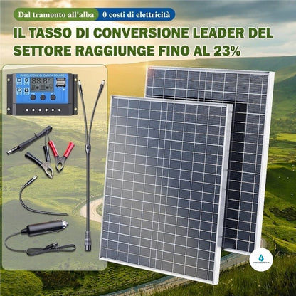 Kit Pannelli Solari 1000W – 2 Pezzi con Regolatore di Carica | 12V Fotovoltaico per Camper, Campeggio e Casa