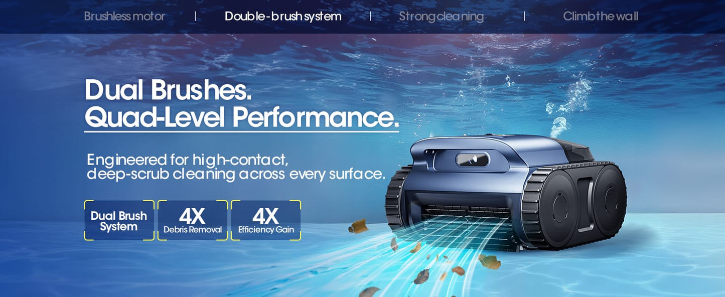 Robot Aspiratore Pulitore Automatico Per Piscina Autonomia 160 minuti Fondale e Pareti