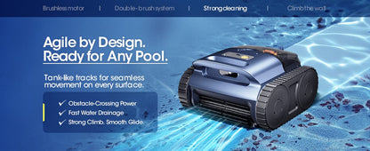 Robot Aspiratore Pulitore Automatico Per Piscina Autonomia 160 minuti Fondale e Pareti