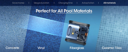 Robot Aspiratore Pulitore Automatico Per Piscina Autonomia 160 minuti Fondale e Pareti
