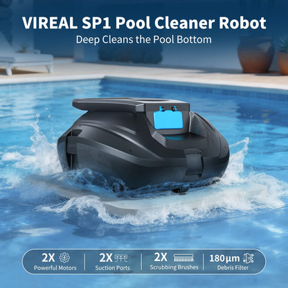 Robot Pulitore Per Piscina a Batteria VIREAL SP1 13O Min autonomia