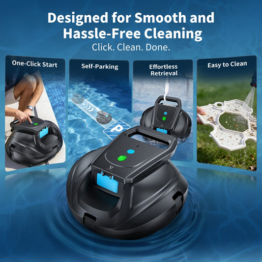 Robot Pulitore Per Piscina a Batteria VIREAL SP1 13O Min autonomia