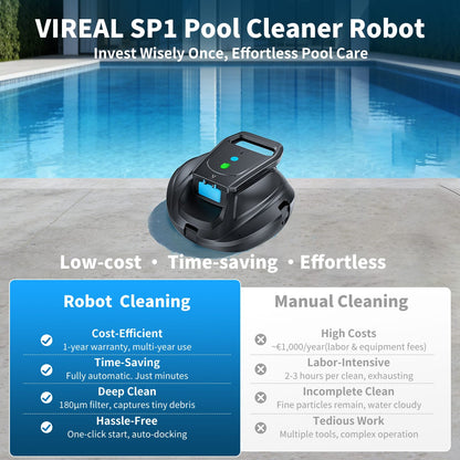 Robot Pulitore Per Piscina a Batteria VIREAL SP1 13O Min autonomia