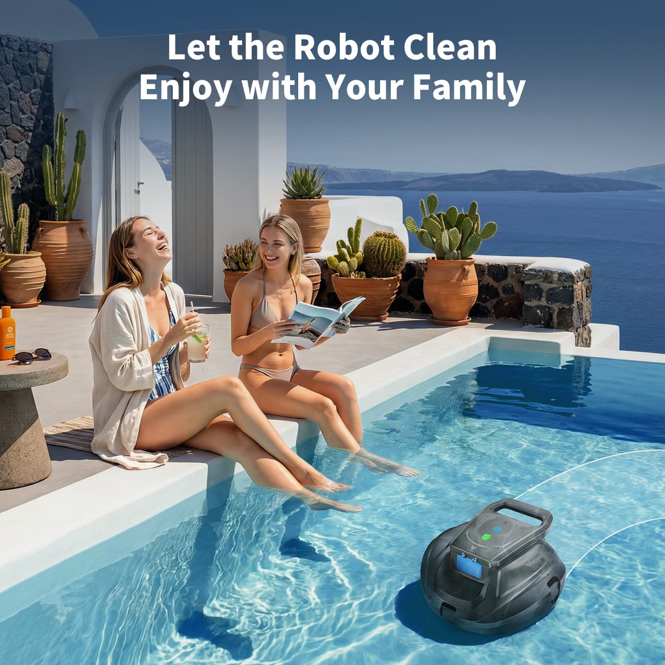 Robot Pulitore Per Piscina a Batteria VIREAL SP1 13O Min autonomia