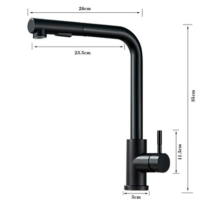 Rubinetto Miscelatore Lavabo Acqua Calda e Fredda con Doccino Estraibile 2 Modalità