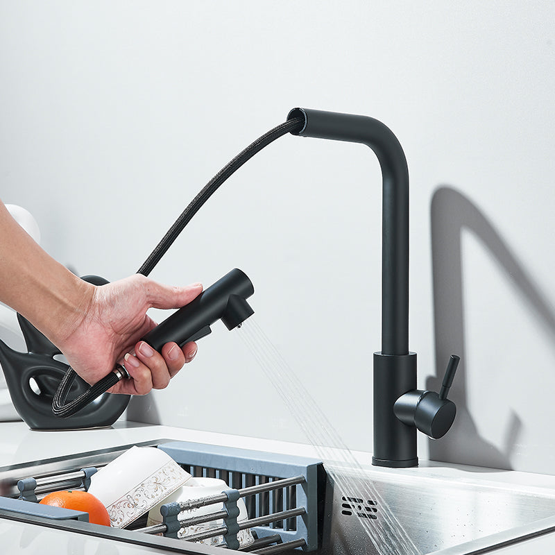 Rubinetto Miscelatore Lavabo Acqua Calda e Fredda con Doccino Estraibile 2 Modalità