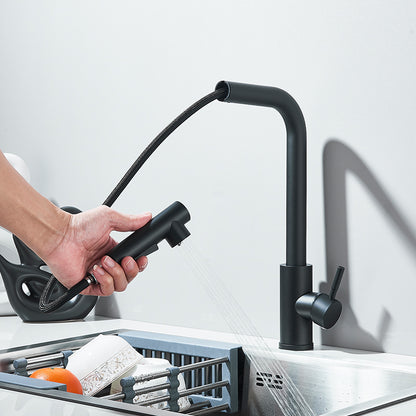 Rubinetto Miscelatore Lavabo Acqua Calda e Fredda con Doccino Estraibile 2 Modalità