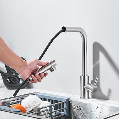 Rubinetto Miscelatore Lavabo Acqua Calda e Fredda con Doccino Estraibile 2 Modalità