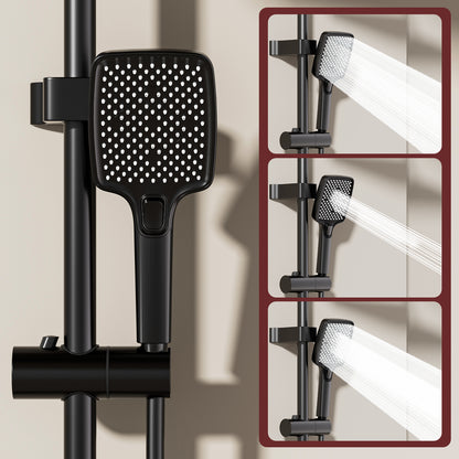 Kit Doccia a Pioggia Nero con Soffione 31×20 cm e Doccetta 3 Getti – Termostatico Digitale
