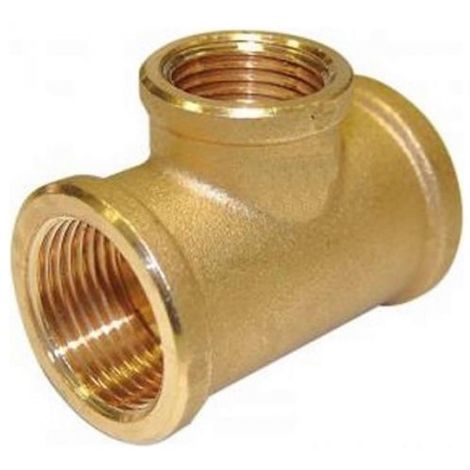 Raccordo a T (Tee) in Ottone Giallo 1" 1/4 FFF